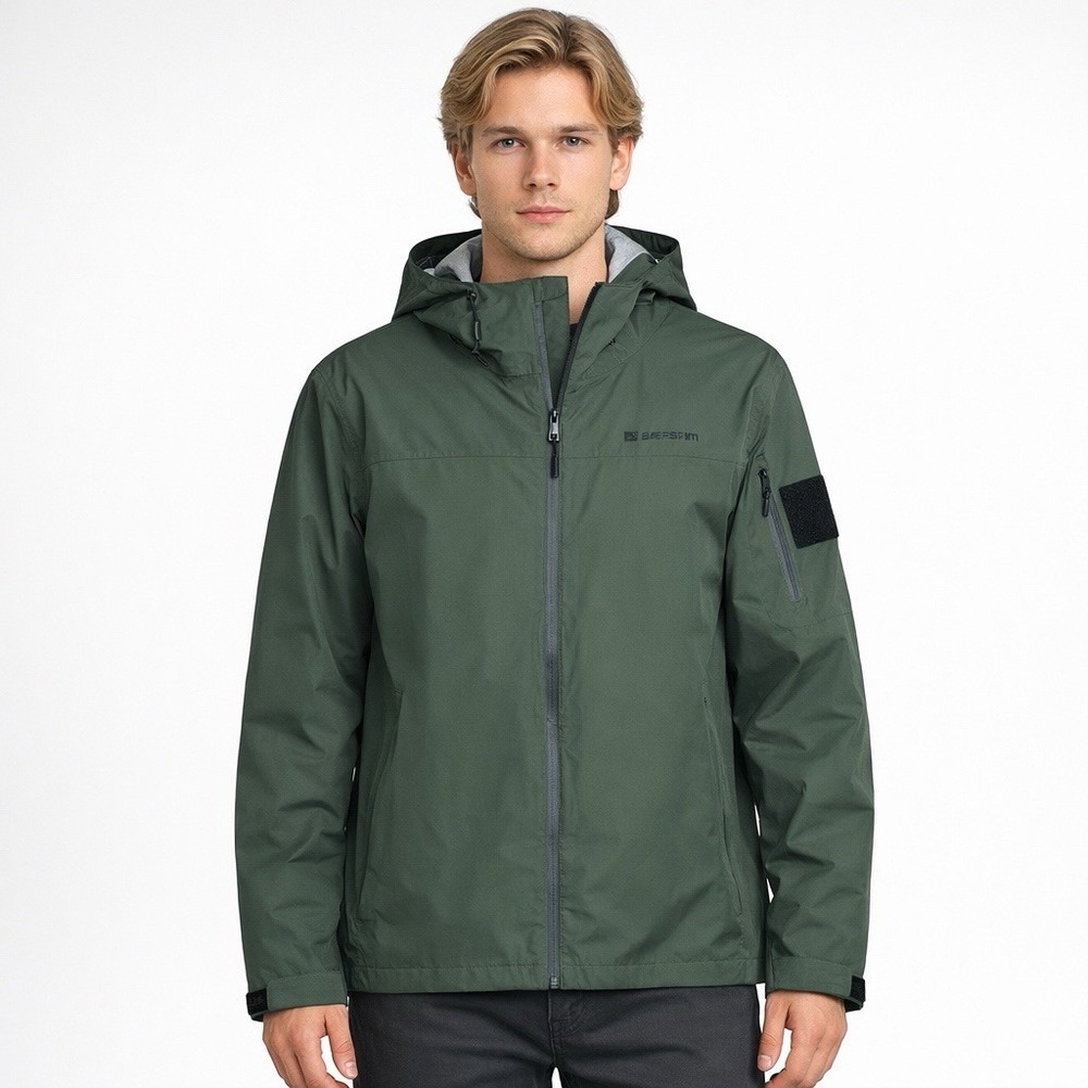 New Baerskin Tactical Soft‎ Shell Long Sleeve Full Zip Green Jacket Size XL (US)